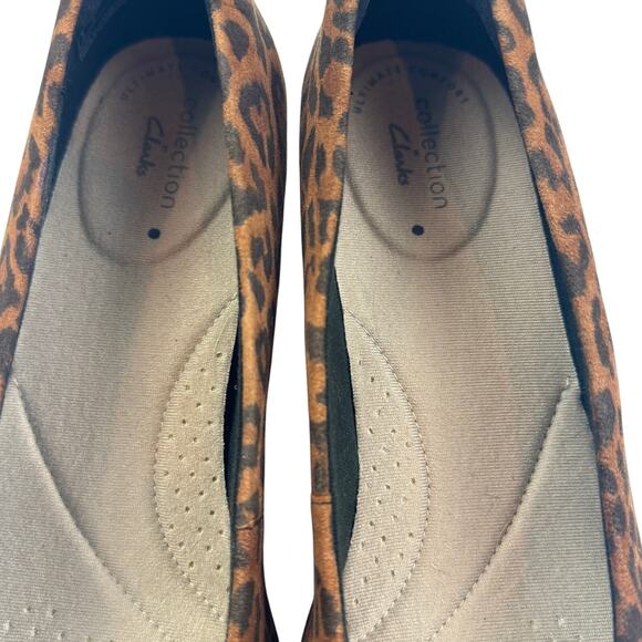 Clarks Marilyn Sara Leather Animal Leopard Print Patent Pumps Women's Size 8.5 - Picture 7 of 9